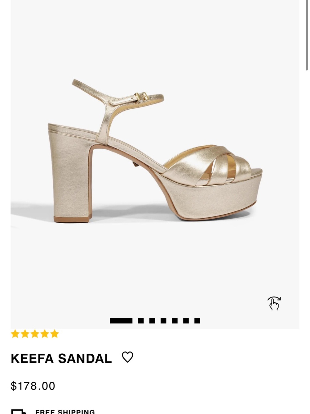 Schutz Keefa Gold Platform Sandals with Ankle Strap - Picture 5 of 5